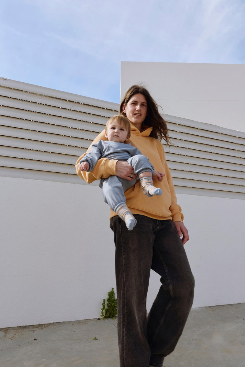 Baby Dropped Shoulder Sweater | Stone Gray
