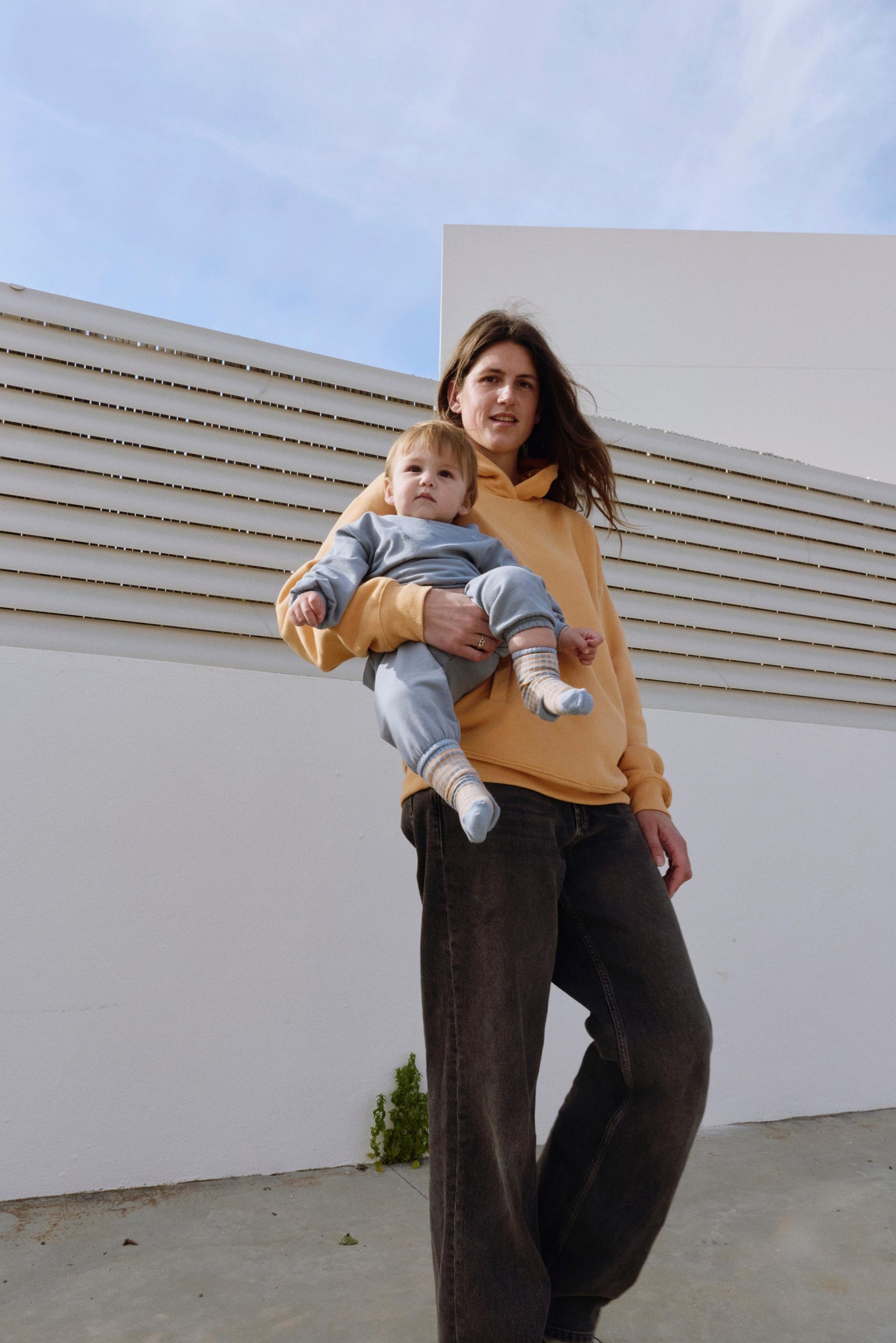Baby Dropped Shoulder Sweater | Stone Gray