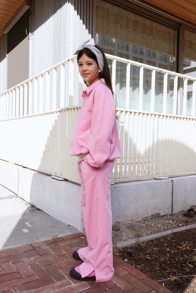 Straight Pants With Slit | Bubblegum
