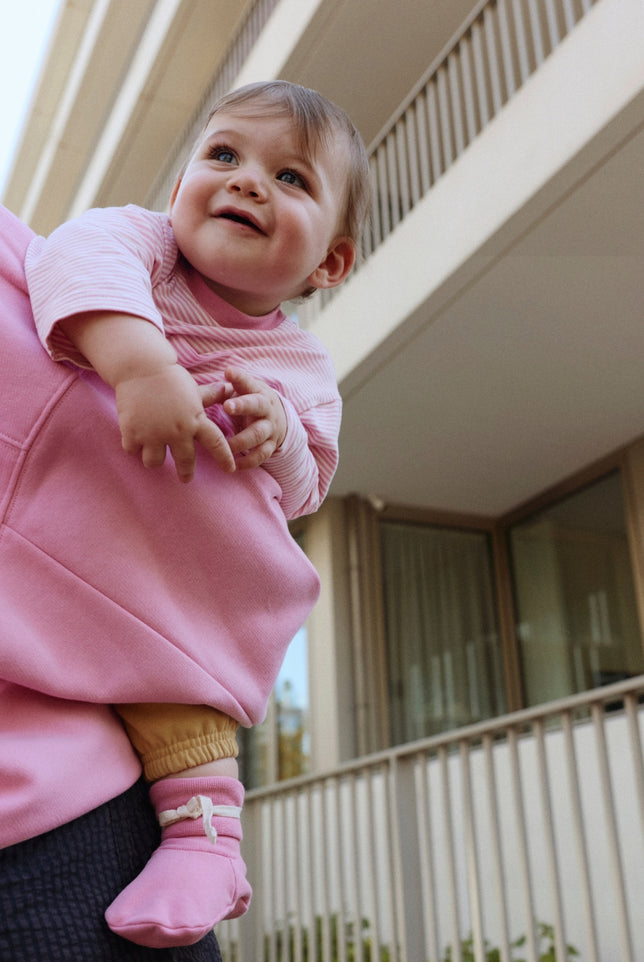 Baby Ribbed Booties | Bubblegum