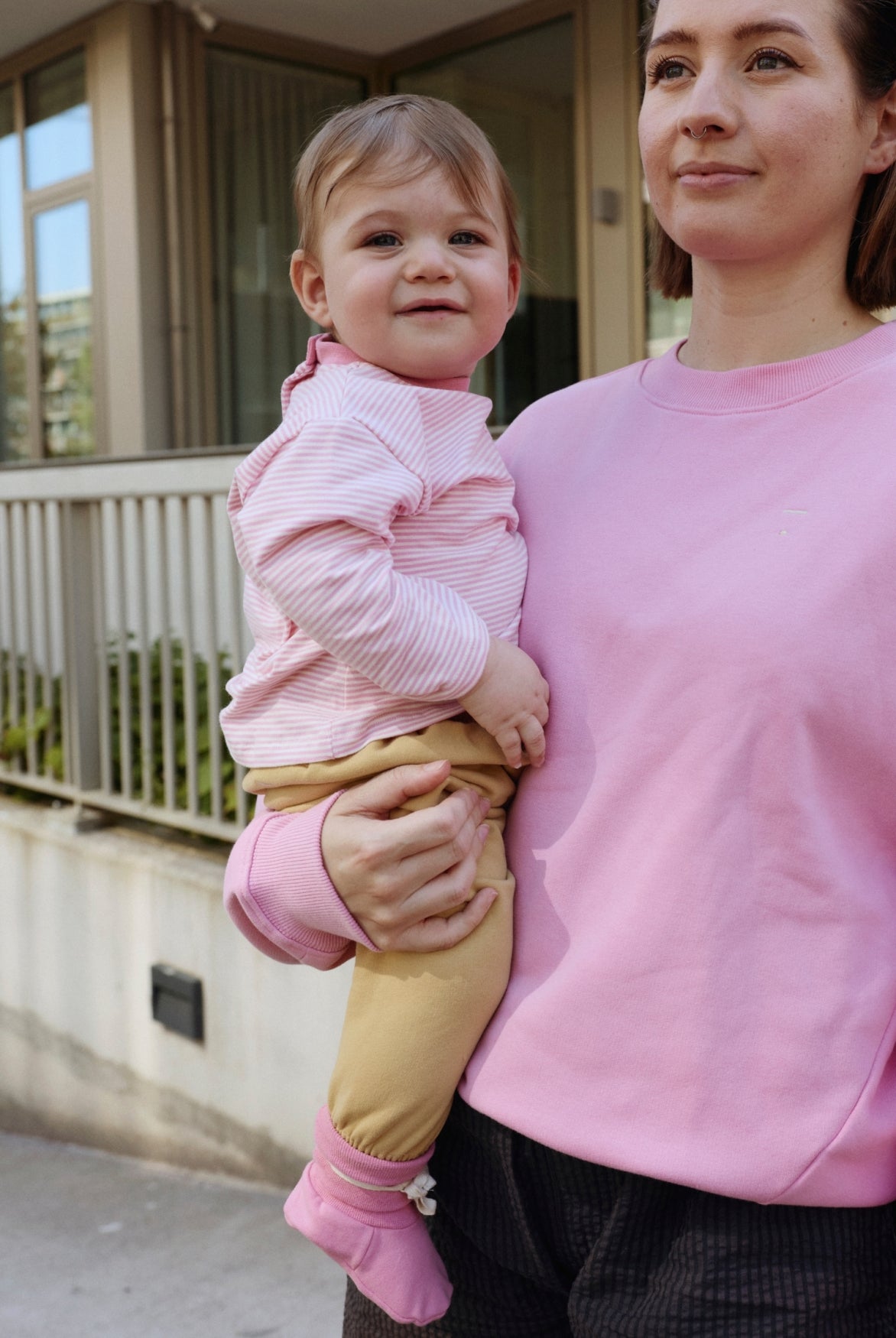 Baby L/S Pocket Tee | Bubblegum - Cream