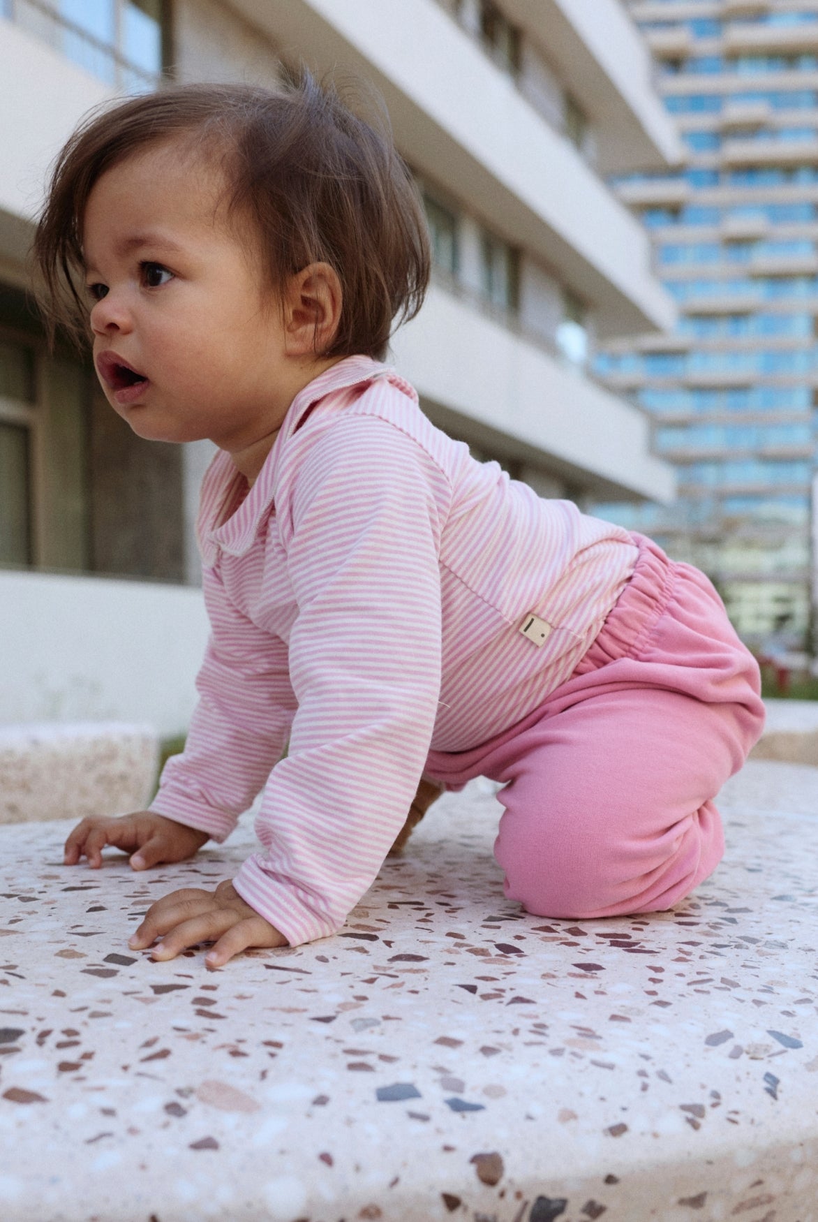 Baby Collar Onesie | Bubblegum - Cream