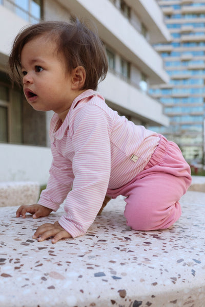 Baby Collar Onesie | Bubblegum - Cream
