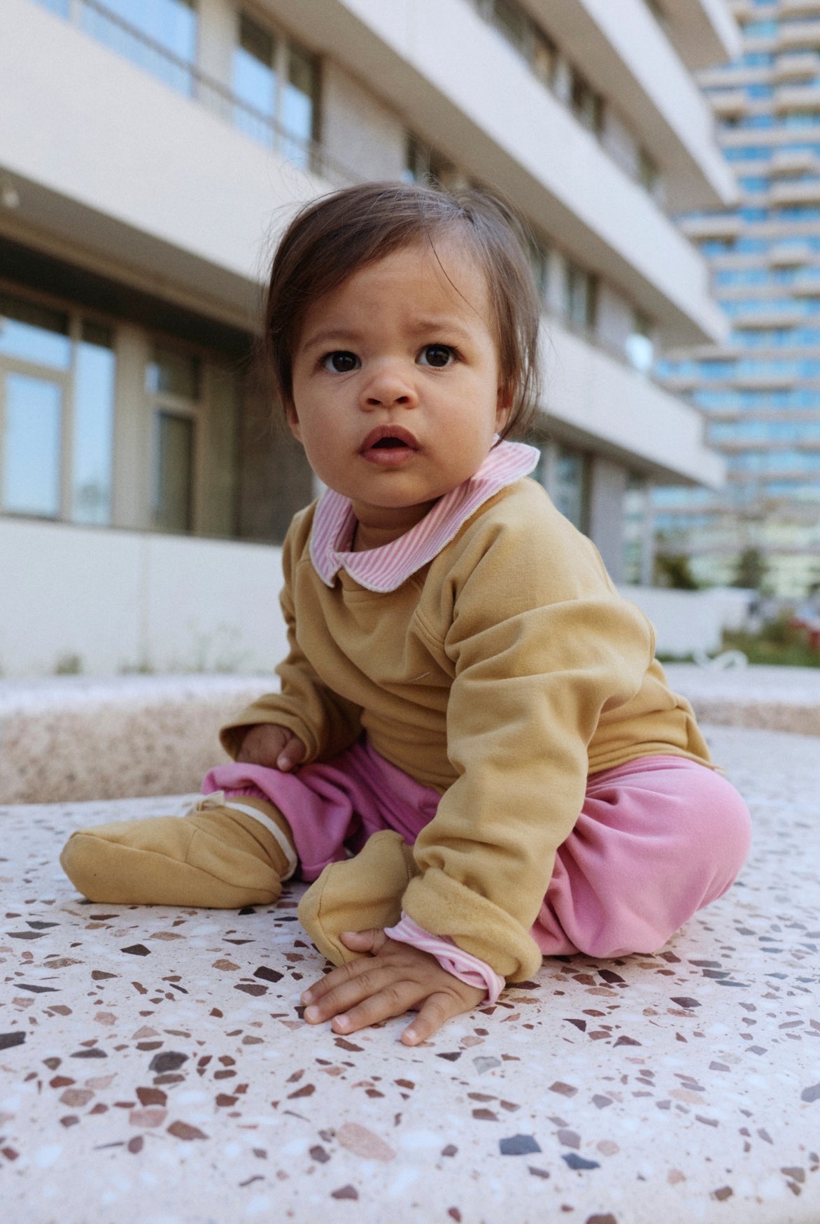 Baby Collar Onesie | Bubblegum - Cream