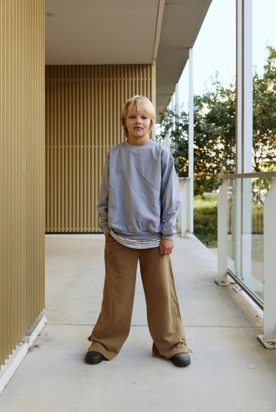 Straight Pants With Slit | Woody