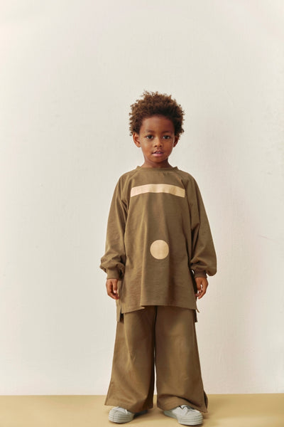 Oversized L/S Tee w/ Logo | Woody - Cookie Print