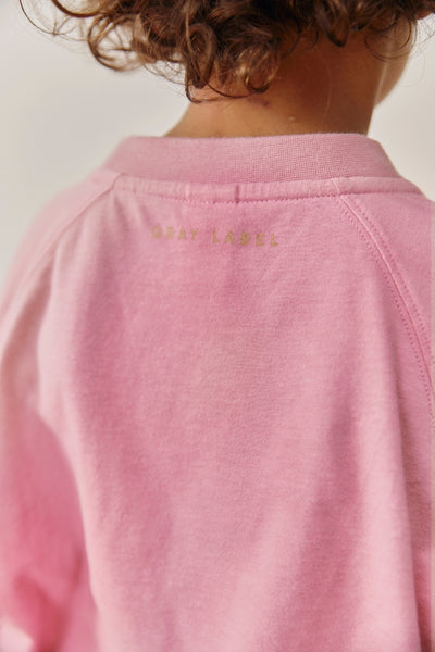 Oversized L/S Tee w/ Logo | Bubblegum - Cookie Print