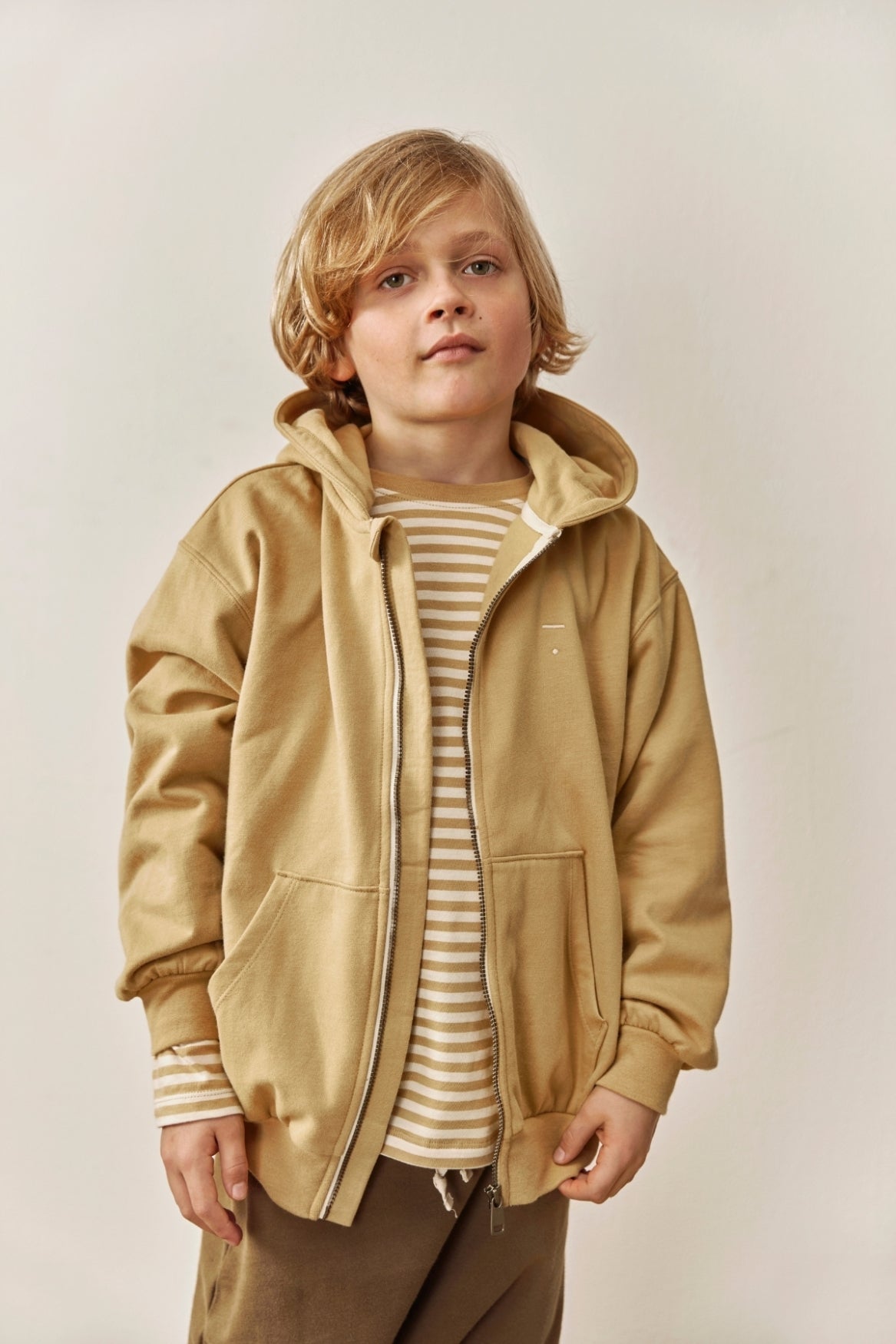 Hooded Cardigan with Zip | Cookie