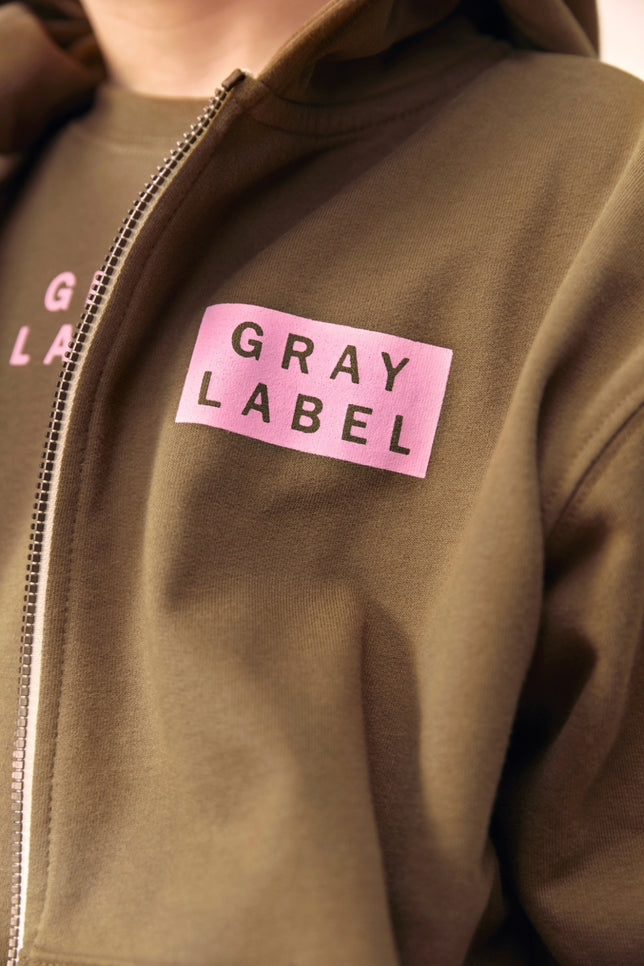 Logo Hooded Cardigan with Zip | Woody - Bubblegum