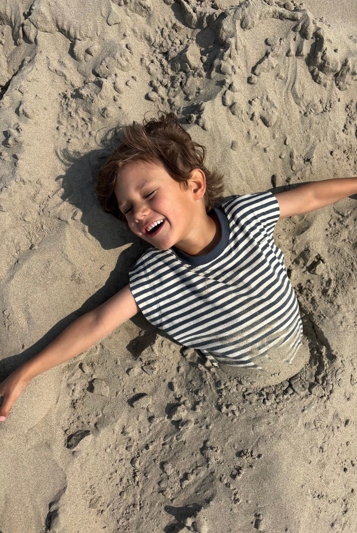 Muscle Tee GOTS | Blue Grey - Cream