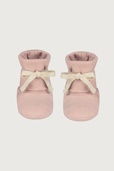 Baby Ribbed Booties | Faded Pink