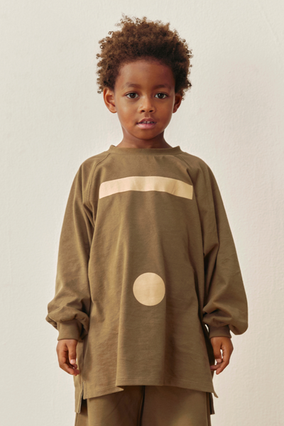 Oversized L/S Tee w/ Logo | Woody - Cookie Print