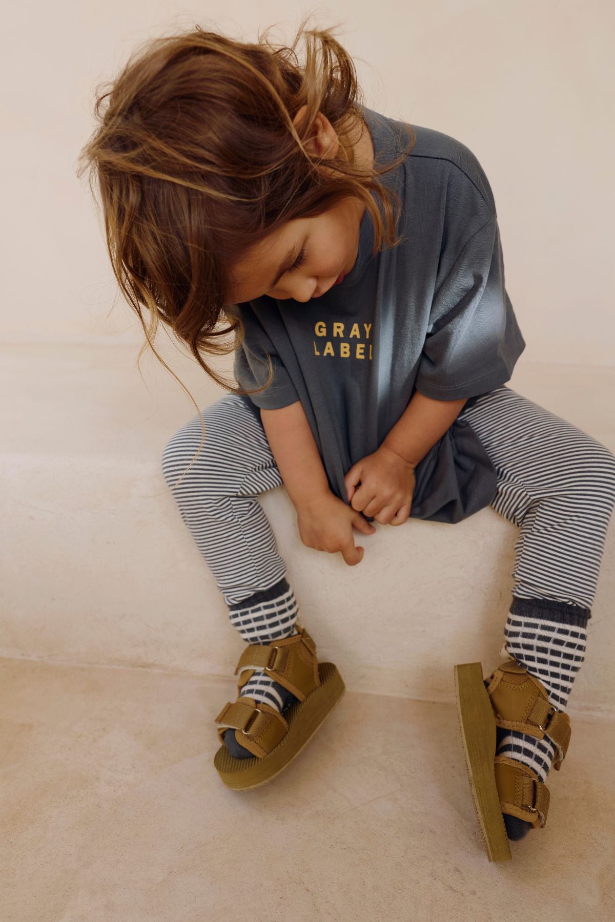 Logo Oversized Tee | Blue Gray - Bright Cookie