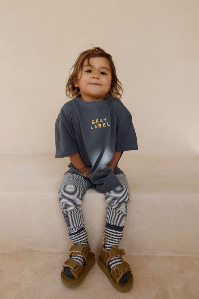 Logo Oversized Tee | Blue Gray - Bright Cookie