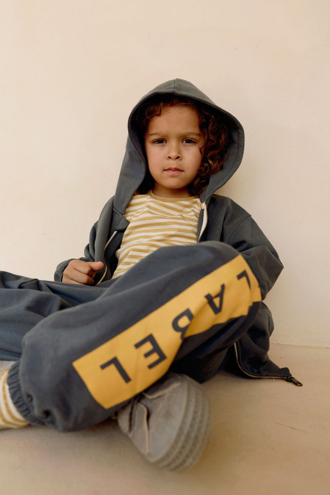 Logo Track Pants | Blue Gray - Bright Cookie