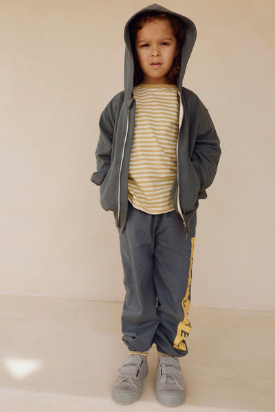 Logo Track Pants | Blue Gray - Bright Cookie