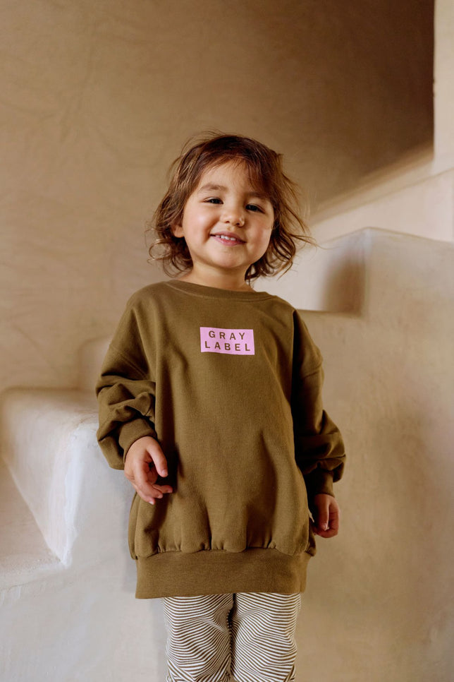 Logo Dropped Shoulder Sweater | Woody - Bubblegum
