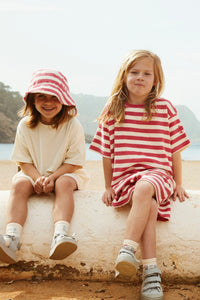 POP Terry Oversized T-shirt Jurk | Cherry - Cream