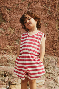 POP Terry Sleeveless Suit | Cherry - Cream