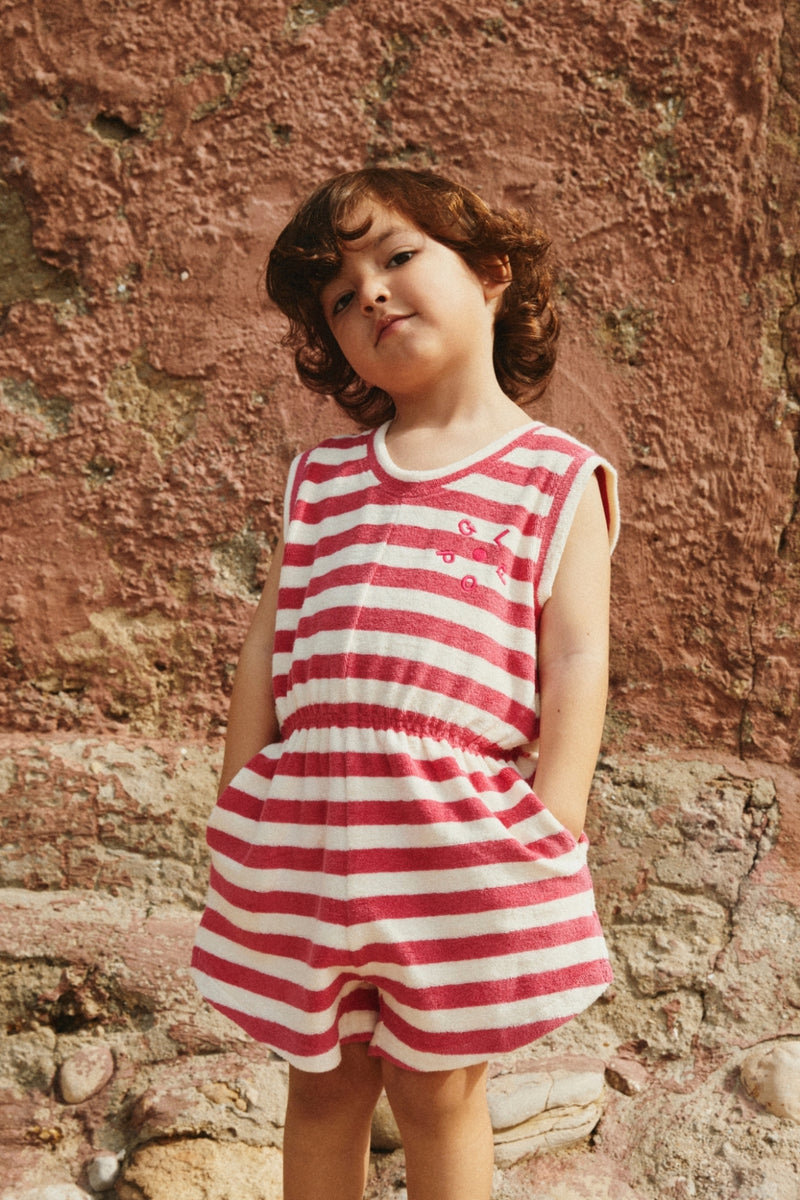 POP Terry Sleeveless Suit | Cherry - Cream