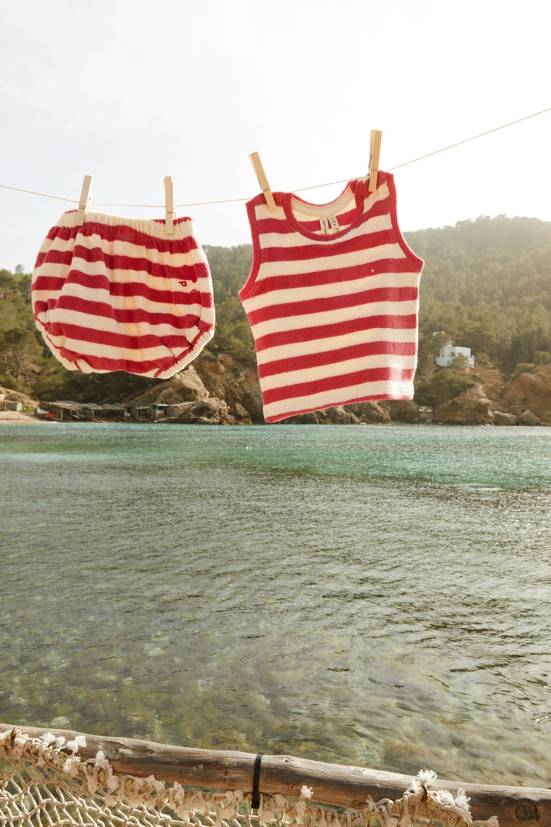 POP Baby Terry Tank Top | Cherry - Cream