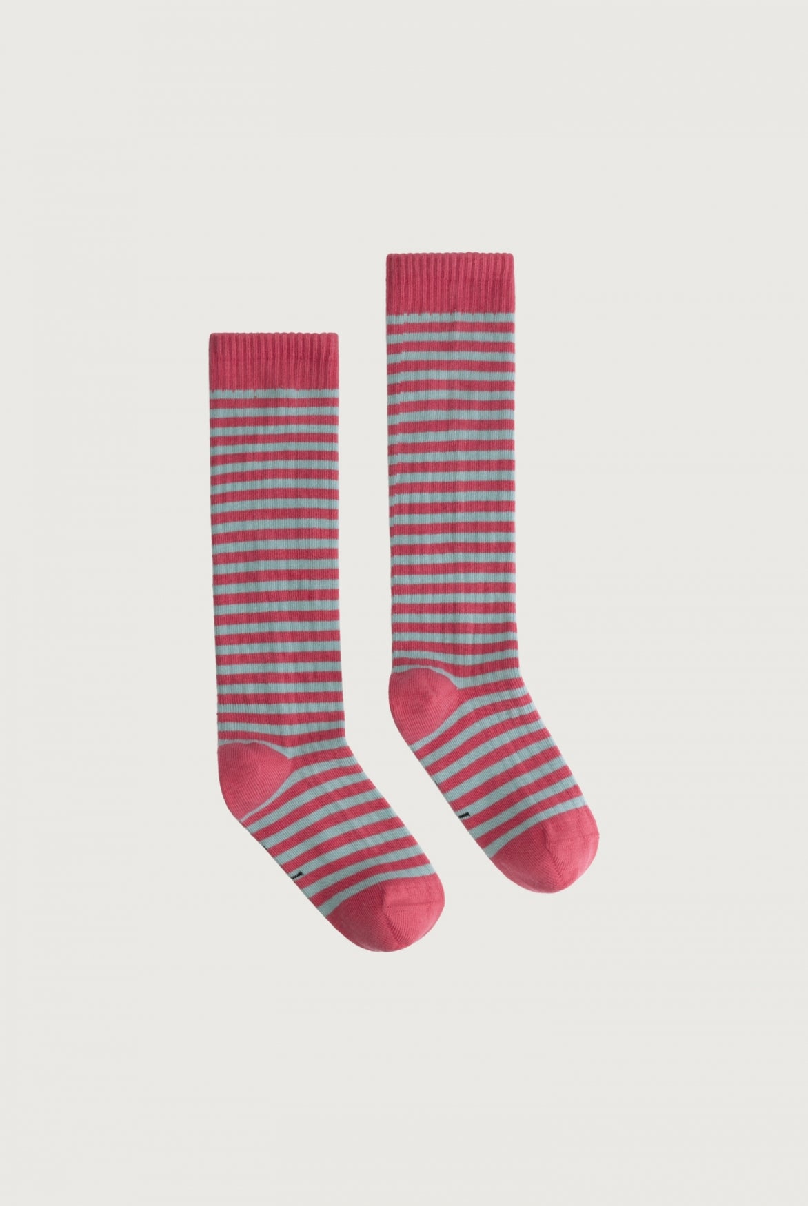 Long Ribbed Socks | Cherry - Sky