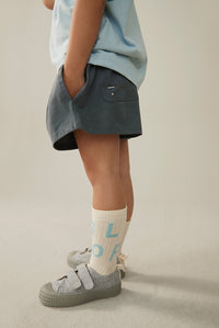Elasticated Shorts GOTS | Blue Grey