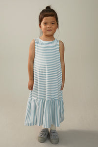 Frill Dress GOTS | Sky - Off White