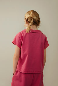 Boxy-Top mit Kragen | Cherry