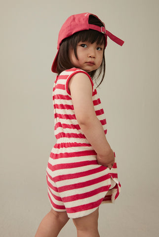 POP Terry Sleeveless Suit | Cherry - Cream