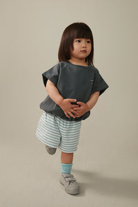 Short Sleeve Sweater GOTS | Blue Grey