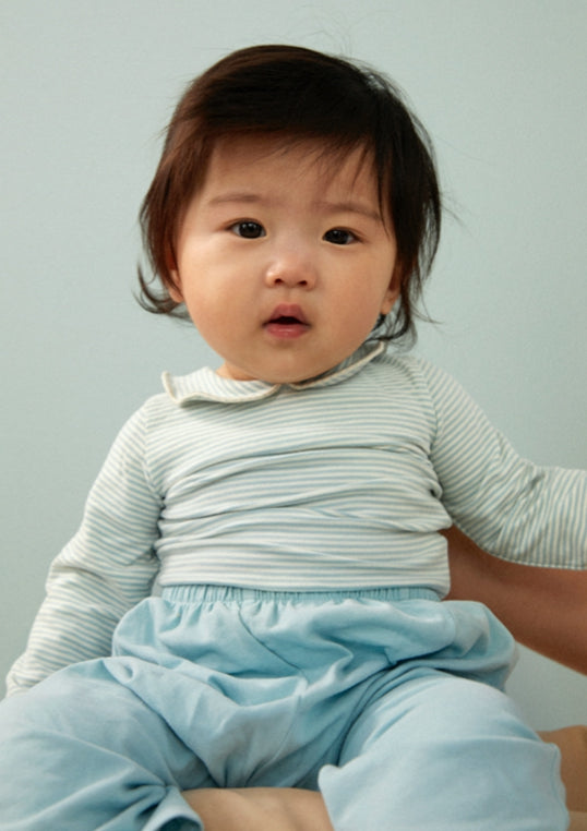 Baby Collar Onesie | Sky - Cream