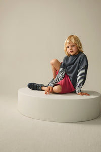 L/S T-Shirt | Blue Grey - Off White