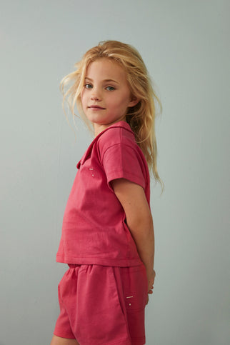 Boxy Collar Top GOTS | Cherry