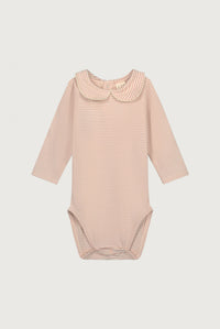 Baby Body mit Kragen | Faded Pink - Cream
