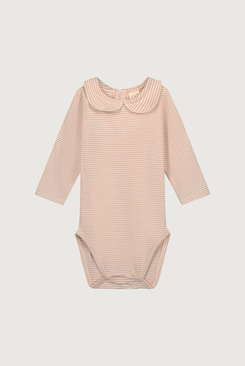 Baby Body mit Kragen | Faded Pink - Cream