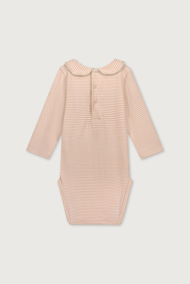 Baby Body mit Kragen | Faded Pink - Cream