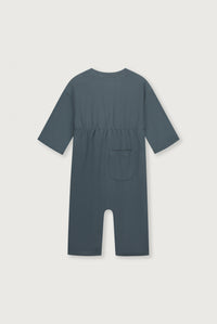 Baby Suit w/ Back Seam GOTS | Blue Grey