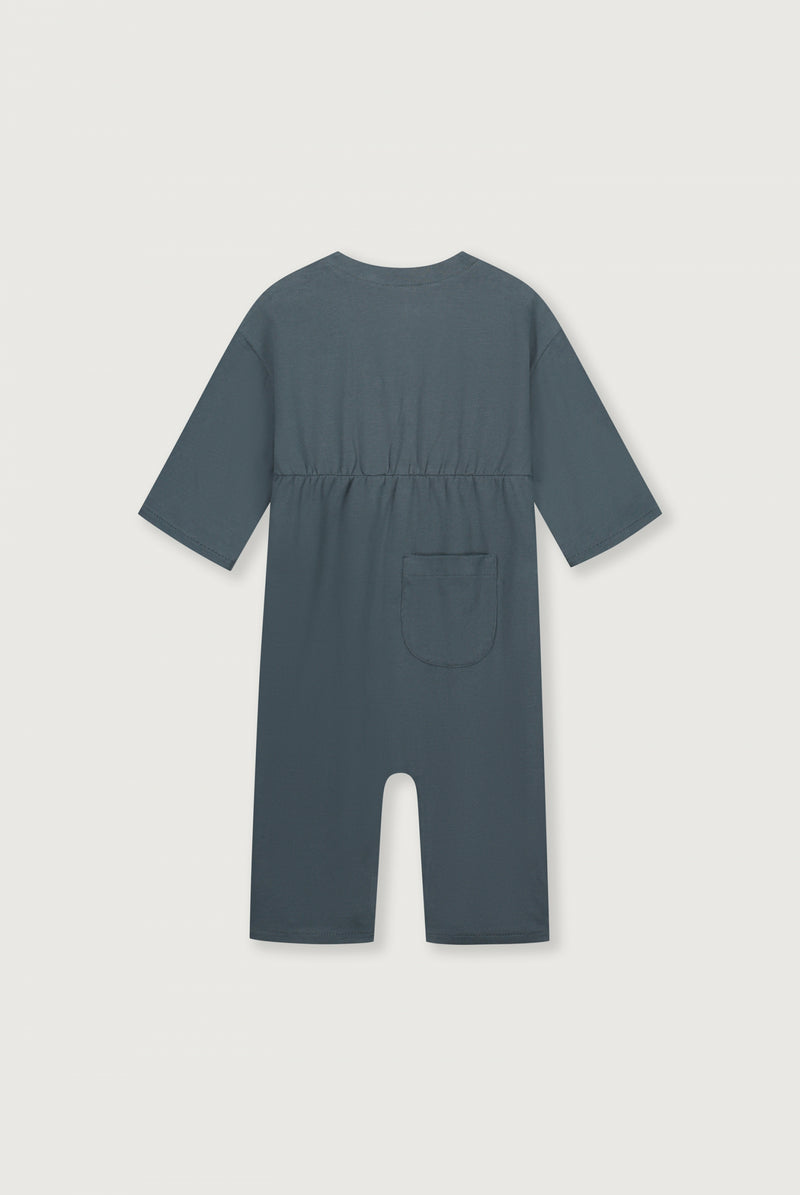Baby Suit w/ Back Seam GOTS | Blue Grey