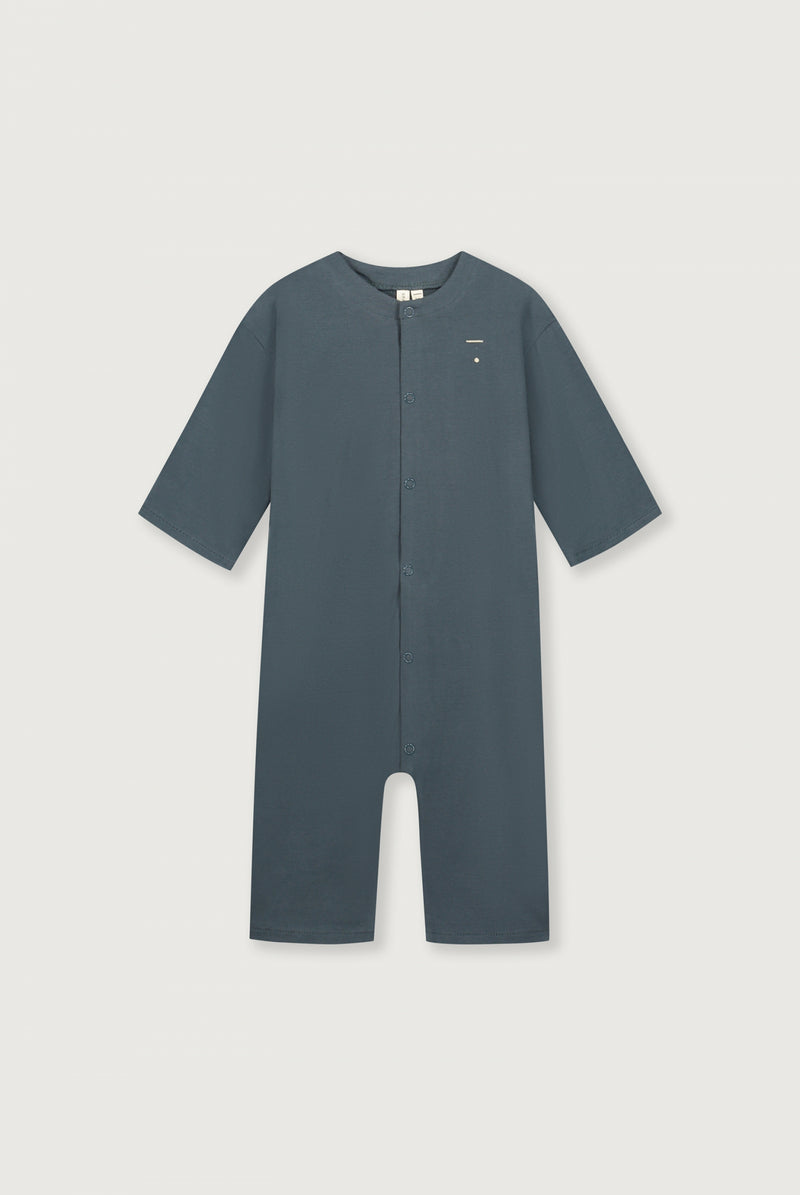 Baby Suit w/ Back Seam GOTS | Blue Grey