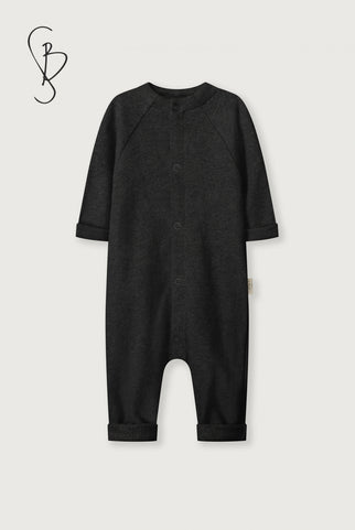 Baby Knitted Jersey Suit | Nearly Black Melange