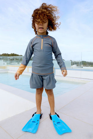 Swim Set – Gray Label x Tenue Soleil | Stone Gray - Melon