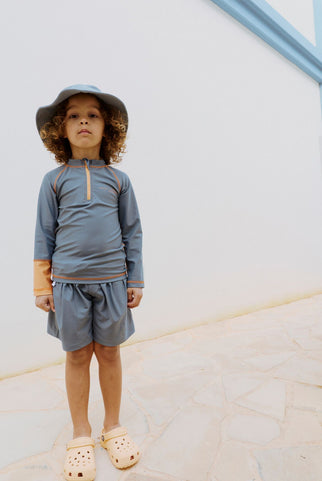 Swim Set – Gray Label x Tenue Soleil | Stone Gray - Melon