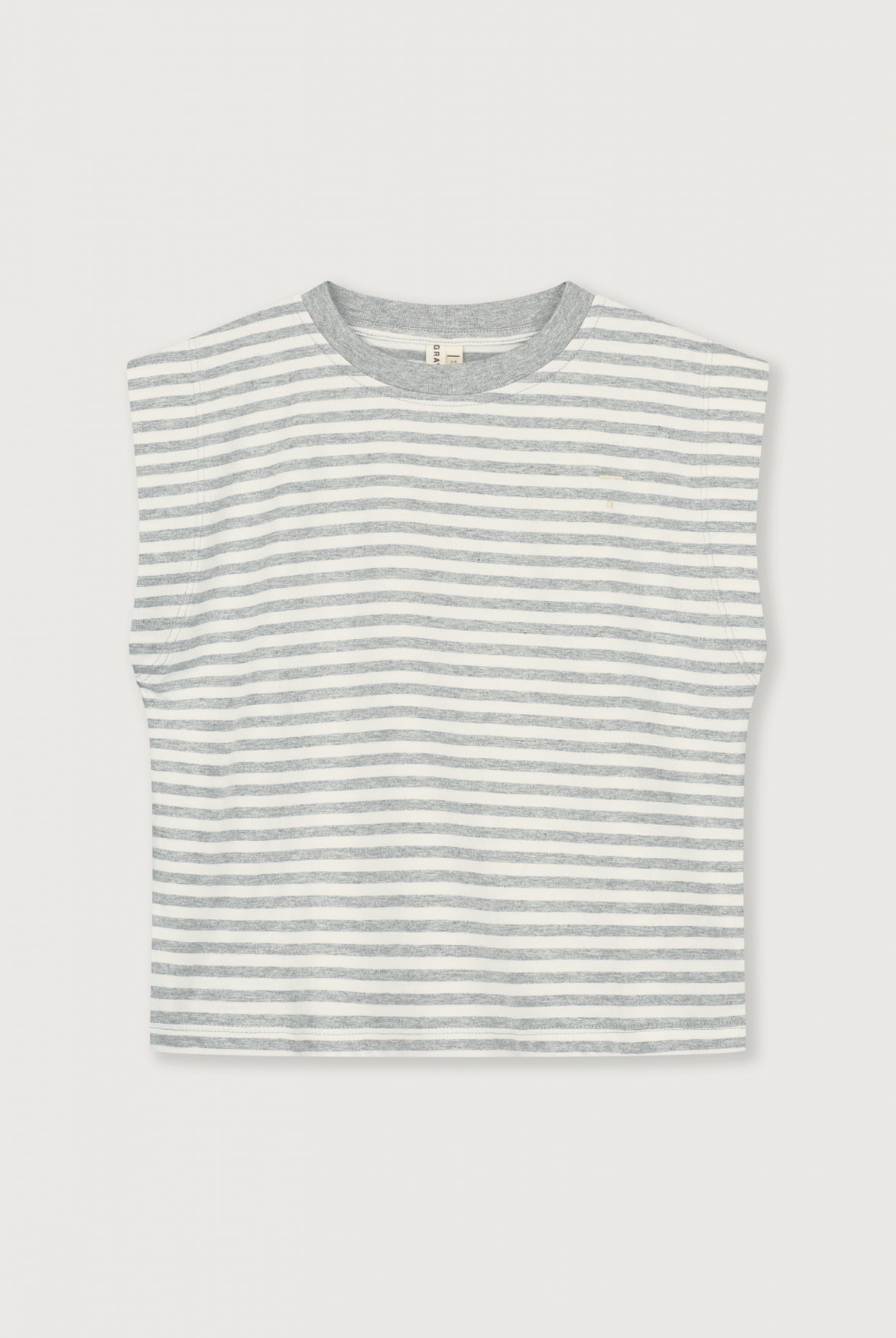 Muscle Tee GOTS | Grey Melange - Cream