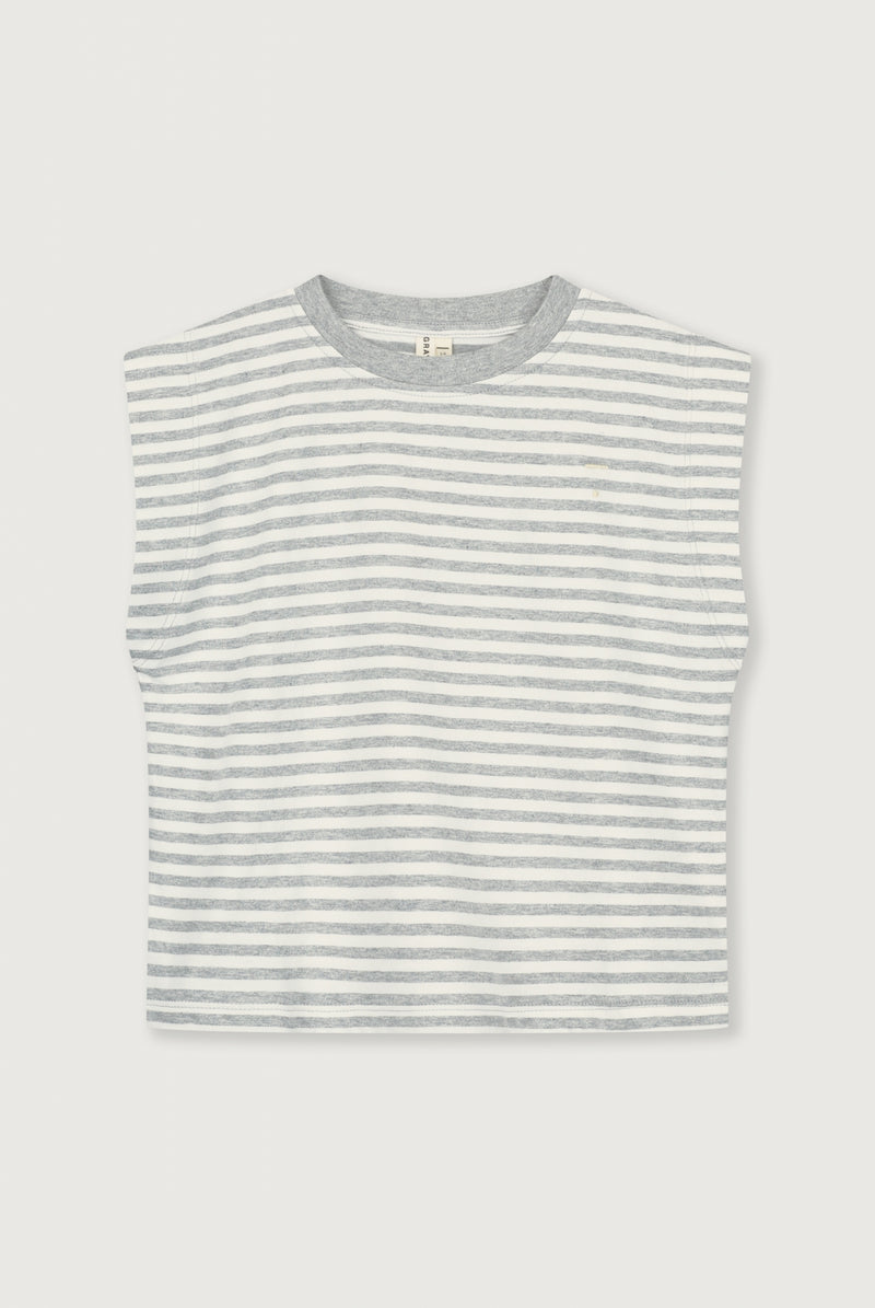 Muscle Tee GOTS | Grey Melange - Cream