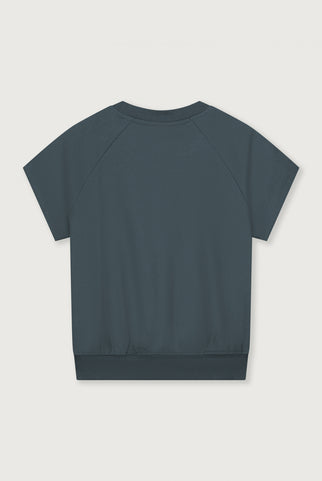 Short Sleeve Sweater GOTS | Blue Grey