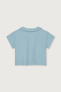 Boxy Collar Top GOTS | Sky