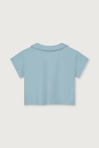 Boxy Collar Top GOTS | Sky