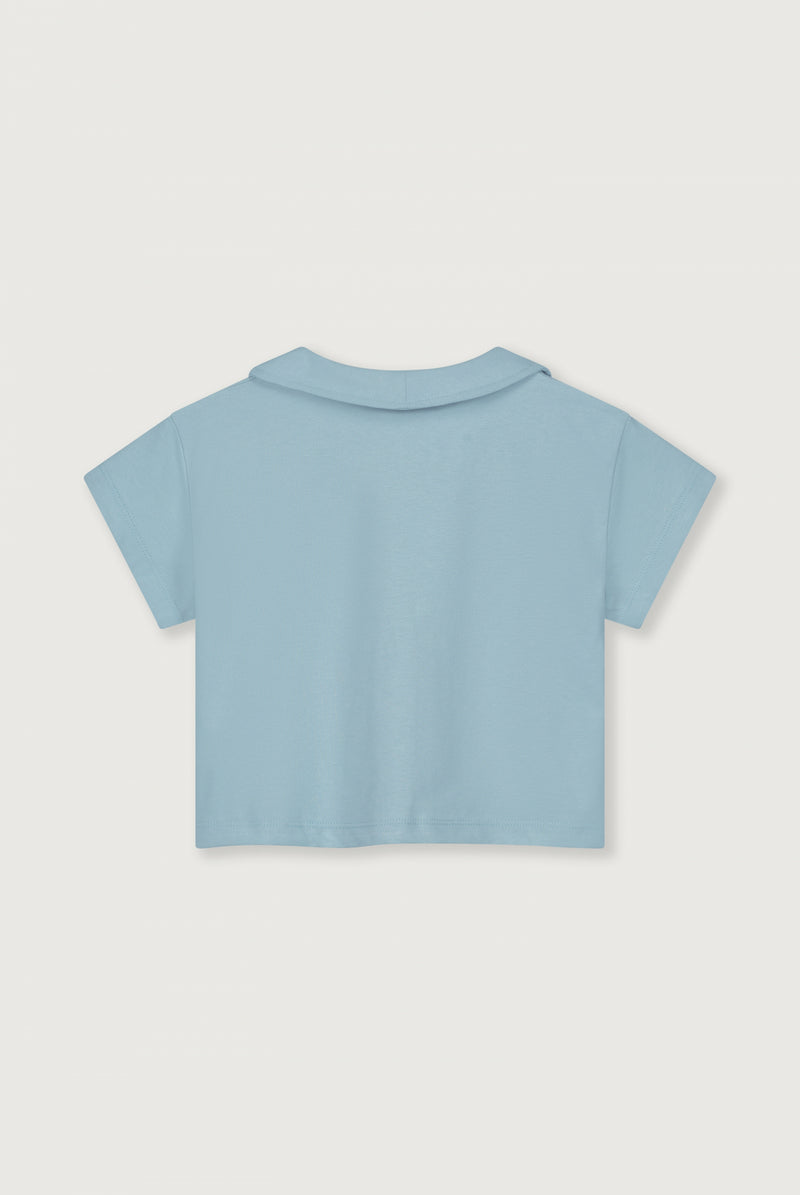Boxy Collar Top GOTS | Sky