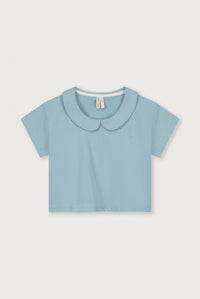 Boxy Collar Top GOTS | Sky